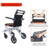 Ultra-Light Portable Folding Wheelchair, Travel-Friendly with Handbrake, 220 lbs Capacity, Ideal for Elderly & Children, 34.2 32.6 Unfolded Dimensions