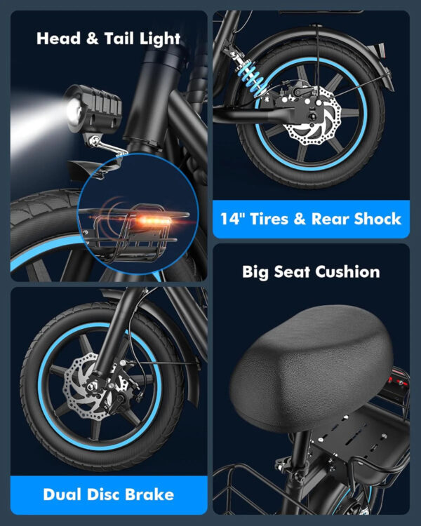 Electric Scooter with Large Basket, 550W Motor