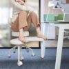 Pipersong Meditation Chair, Home Office Desk Chair, Cross Legged Chair with Lumbar Support and Adjustable Stool
