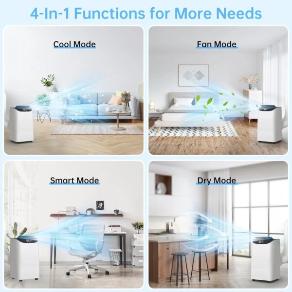 Portable Air Conditioner Cools Up to 700 Sq.Ft, 3-IN-1 Energy Efficient Portable AC Unit with Remote Control & Installation Kits for Large Room,...