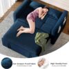 DWVO 3-in-1 Convertible Sofa Bed, 55" Sleeper Sofa with Pull-Out Bed, Cat-Scratch-Proof Fabric Futon Couch with Adjustable Backrest and Side...
