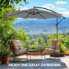 9.8FT Offset Patio Umbrella Hanging Cantilever Umbrella Outdoor Sun Shade with Easy Tilt Adjustment, 8 Ribs, UV Protection for Backyard, Lawn,...