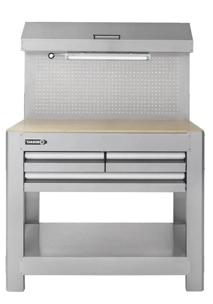 9ed26262912a619b0b70a4a20ca9098baf36ebbfdeefc1086c2135e9167ee024 45-in W x 36-in H 3-Drawer Work Bench SS