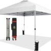 Crown Shades 10*10 Pop up Canopy Outside Canopy, Patented One Push Tent Canopy with Wheeled Carry Bag