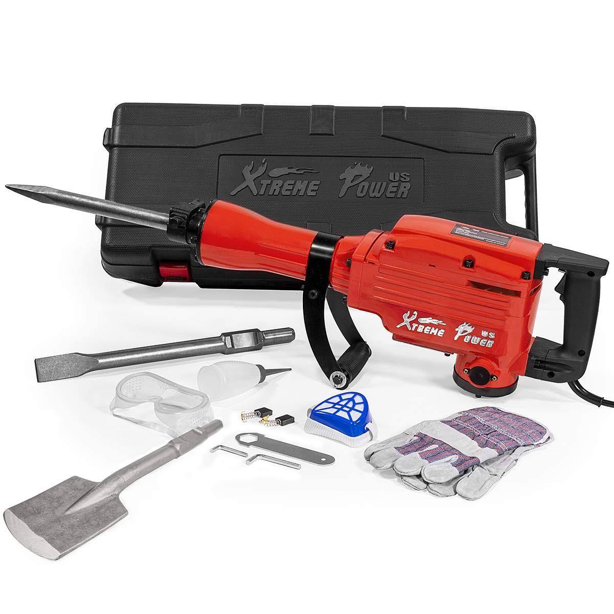 9f95deaee955b58c647a6763d44deed20a4b323885349e451371e1999a3c65e7 2200W Demolition Jack Hammer Concrete Breaker w/Asphalt + Case