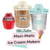 Elite Gourmet 6 Quart Vintage Wood Bucket Electric Ice Cream Maker Machine