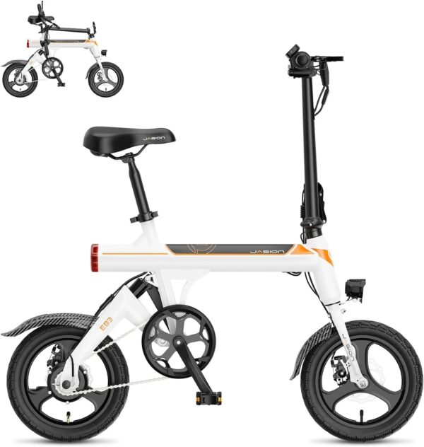 EB3 Electric Bike Adults 21mph, 500W Peak Motor, 270Wh Battery, Rear Suspension, 3 Levels Assist, 14" Folding Ebike for Adults and Teens, Complies...