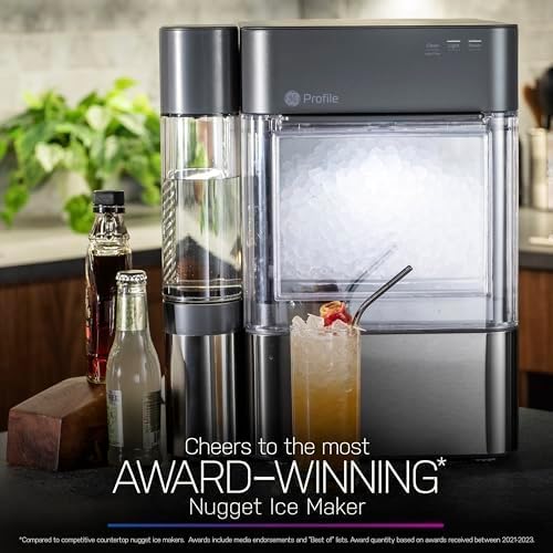 GE Profile Opal 2.0 XL with 1 Gallon Tank, Chewable Crunchable Countertop Nugget Ice Maker, Scoop included, 38 lbs in 24 hours, Pellet Ice Machine...