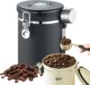 1.8 litre sealed coffee container, portable vacuum coffee storage container, stainless steel spoon with one-way exhaust valve, date tracker and...