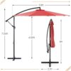 9.8FT Offset Patio Umbrella Hanging Cantilever Umbrella Outdoor Sun Shade with Easy Tilt Adjustment, 8 Ribs, UV Protection for Backyard, Lawn,...