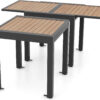 Extensible outdoor dining table, patio table, all-weather aluminum frame, large rectangular lawn backyard garden terrace dining table, suitable...