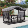Outdoor Glider Benches for Outside Porch Patio Yard Retro Metal Glider Chair Outdoor