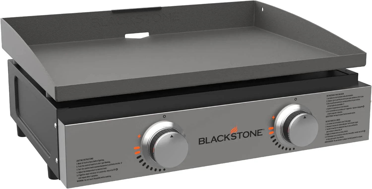 Blackstone 1666 22 Tabletop Griddle with Stainless Steel Faceplate, Powder Coated Steel, Black