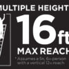 20313T1ASE SmartClose Telescoping Aluminum Ladder with Pinch-Free, Soft-Close Locking Mechanism (300-Pound Capacity, 12.5 ft. ladder with 16 ft....
