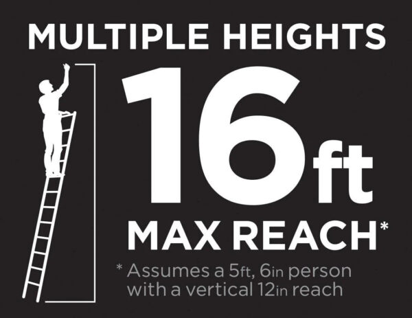 20313T1ASE SmartClose Telescoping Aluminum Ladder with Pinch-Free, Soft-Close Locking Mechanism (300-Pound Capacity, 12.5 ft. ladder with 16 ft....