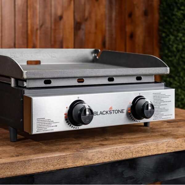 Blackstone 1666 22 Tabletop Griddle with Stainless Steel Faceplate, Powder Coated Steel, Black