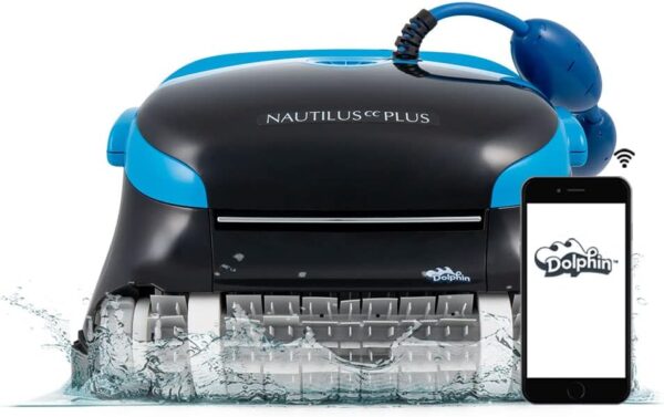 Dolphin Nautilus CC Plus Wi-Fi Automatic Robotic Pool Vacuum Cleaner, Always Cleaning, Never Charging, with Wall Climbing Scrubber Brush, Ideal...