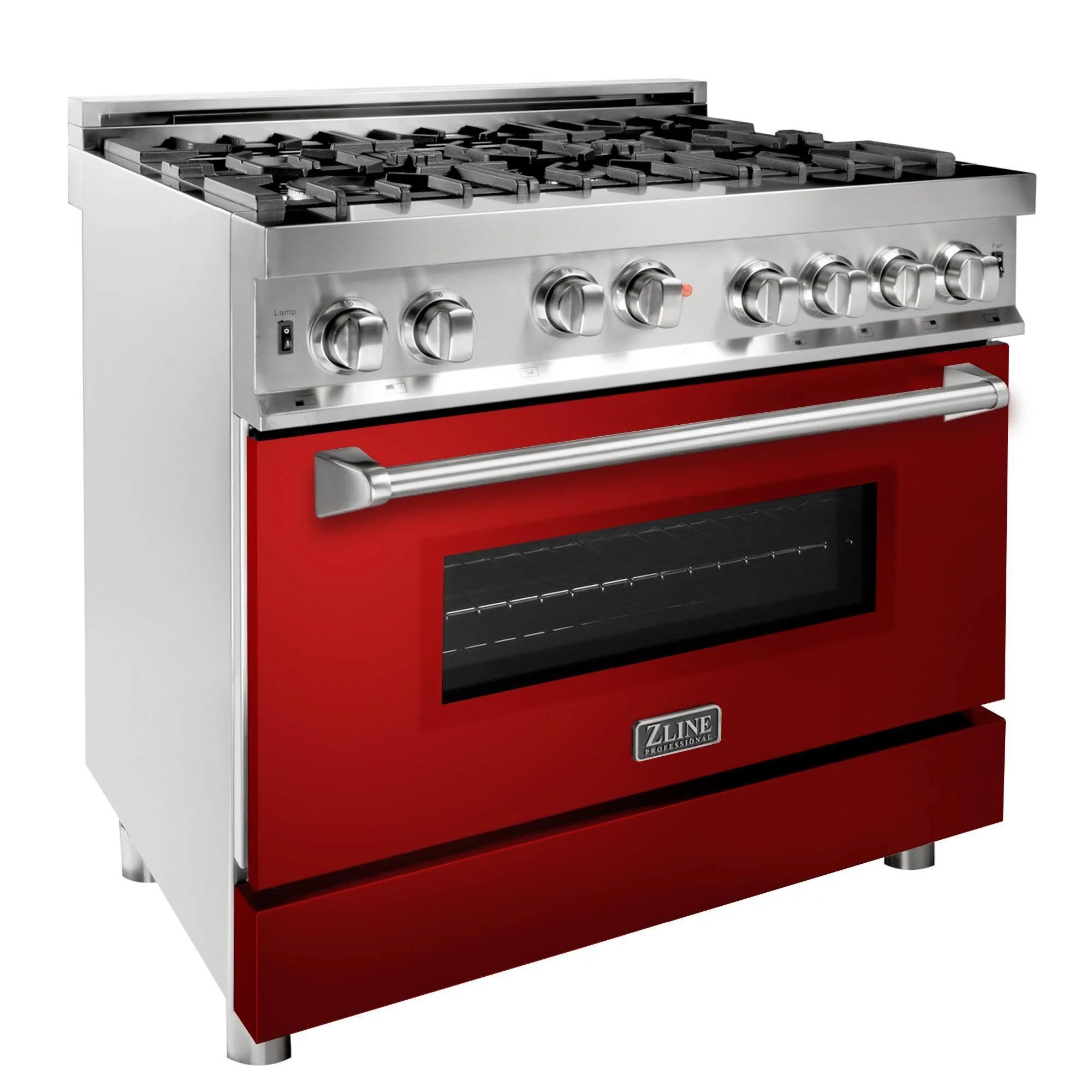 a572db02b5c28ccc7a91d27fc47b95255574895bbe316a0de9784c8631f69e71 36 in. Professional GAS on GAS Range in with Red Gloss Door