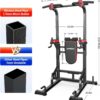 Pooboo Power Tower Dip Station, Pull-Up Bar, Supine Board, Adjustable