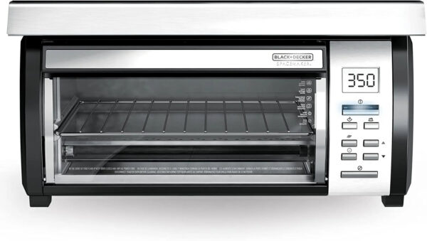 BLACK+DECKER SpaceMaker Under-Counter Toaster Oven, Digital Controls, Black/Stainless Steel, Fits 9 Pizza, TROS1000D