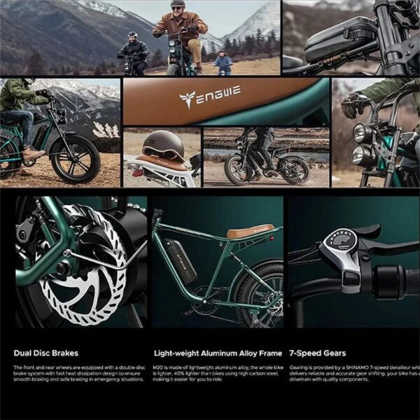 1000W Electric Bike for Adults, Retro-Style, 28mph, 94 Miles Range, 20 x4.0 Fat Tires, Full Suspension, UL Certified