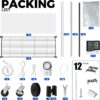 Barrina Mini Greenhouse with LED Grow Light for Indoor Plant, 4-Tier Portable Metal Plant Stand with Wheels, Plant Shelf with Tent, 6Pcs Plant...