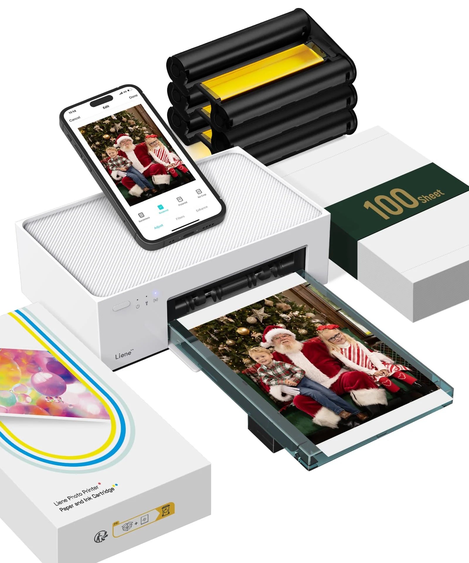 a8845e327ca27cb761a4fb0f3448706a282eb534f7ed0f289a89958c4437205f Liene 4 6 Photo Printer with Wi-Fi, 100 Sheets, Thermal-Dye Sublimation, for iPhone & Android