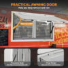 Concession Window 36W x 36H Aluminum Alloy Food Truck Service Window with Sliding Screens & Awning Door, Hydraulic Lift, Locking Mechanism,...