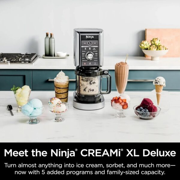 Ninja NC301 CREAMi Ice Cream Maker, for Gelato, Mix-ins, Milkshakes, Sorbet, Smoothie Bowls & More, 7 One-Touch Programs, with (2) Pint Containers...