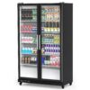 Commercial Refrigerator, Glass Door with LED Lighting Upright Beverage Display Cooler for Home, Store, Gym, or Office, Featuring Double Swing...