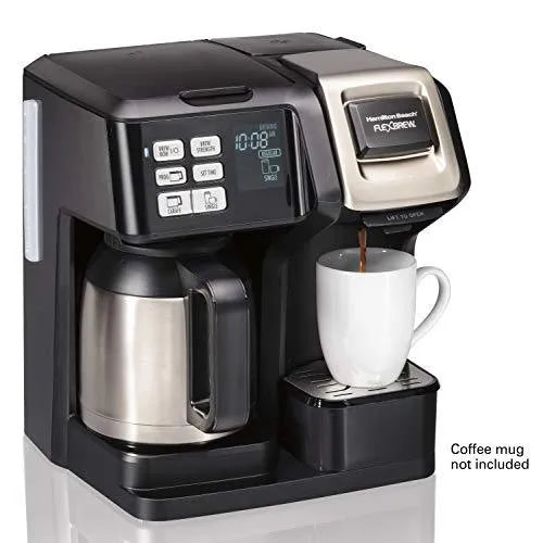 Hamilton Beach FlexBrew Thermal Coffee Maker, Single Serve & Full Pot, Compatible with K-Cup Pods or Grounds, Programmable, Black and Stainless...