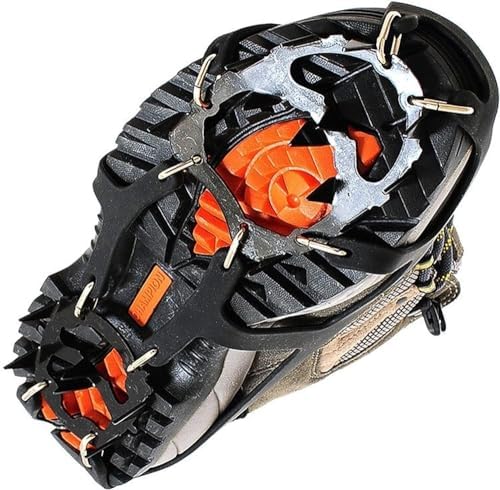 18 Teeth Anti-Slip Ice Snow Grips - Traction Cleats for Shoes & Boots, Durable Ice Grips for Winter Safety, Perfect for Hiking, Walking, and...
