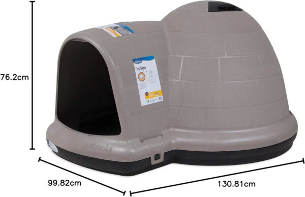 Petmate Indigo Dog House (Igloo Dog House, Made in USA with 90% Recycled Materials, All-Weather Protection Pet Shelter) for XL Dogs -90 to 125...