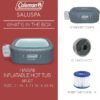 4 to 6 Person Inflatable Hot Tub Square Portable Outdoor Spa with 114 Soothing AirJets and Insulated Cover, Gray-Coleman