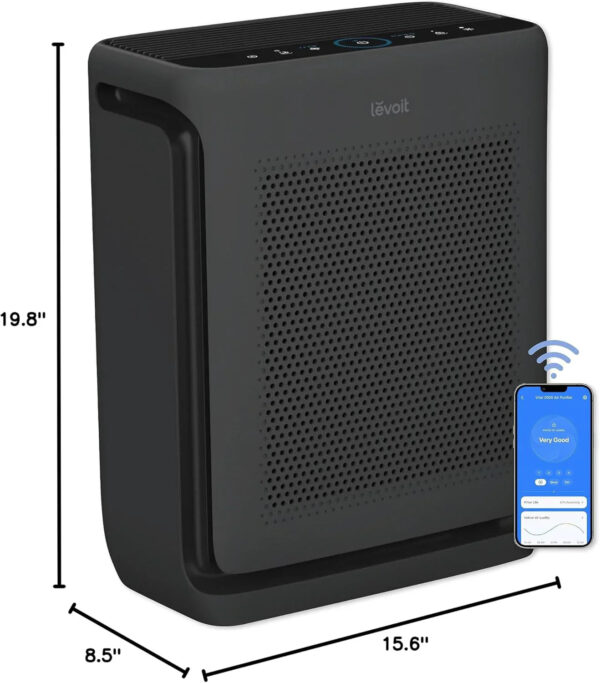 Air Purifiers for Home Large Room Up to 1800 Ft in 1 Hr with Washable Pre-Filter, Air Quality Monitor, Smart WiFi, HEPA Sleep Mode for Allergies,...