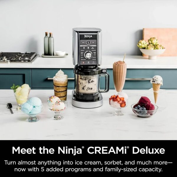 Ninja NC301 CREAMi Ice Cream Maker, for Gelato, Mix-ins, Milkshakes, Sorbet, Smoothie Bowls & More, 7 One-Touch Programs, with (2) Pint Containers...