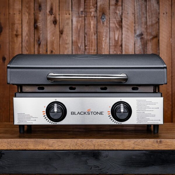 Blackstone 1666 22 Tabletop Griddle with Stainless Steel Faceplate, Powder Coated Steel, Black