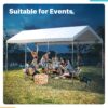 ADVANCE OUTDOOR 10x20 ft Heavy Duty Carport Potable Car Canopy Garage Party Tent Boat Shelter, Adjustable Height from 9.5 ft to 11 ft, Beige