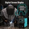 145A MIG Welder, 110V/220V Dual Voltage Gas/Gasless Flux Core MIG Welder/Lift TIG/Stick 3 in 1 Synergic MIG145 9GEN Welding Machine, Flux/Solid...