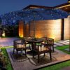 15 ft Large Patio Umbrella with Solar Lights Double-Sided Outdoor Rectangle Market Umbrellas with 36 LED Lights/Base Included/Easy Crank for Patio...