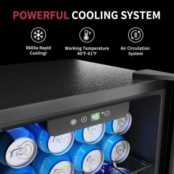 Beverage Refrigerator Cooler - 126 Can Mini Fridge with Glass Door for Soda Beer or Wine, Beverage Cooler for Home, Office, Bar with Adjustable...