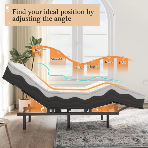 Adjustable Bed Frame -Wireless Remote -Memory Function -Adjustable Bed Base -Head and Foot Lift Incline -Zero Gravity -Quiet Motorfor Lying Down,...