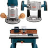 BOSCH 1617EVSPK Wood 12 Amp Router Tool Combo Kit - 2.25 Horsepower Plunge Router & Fixed Base with a Variable Speed