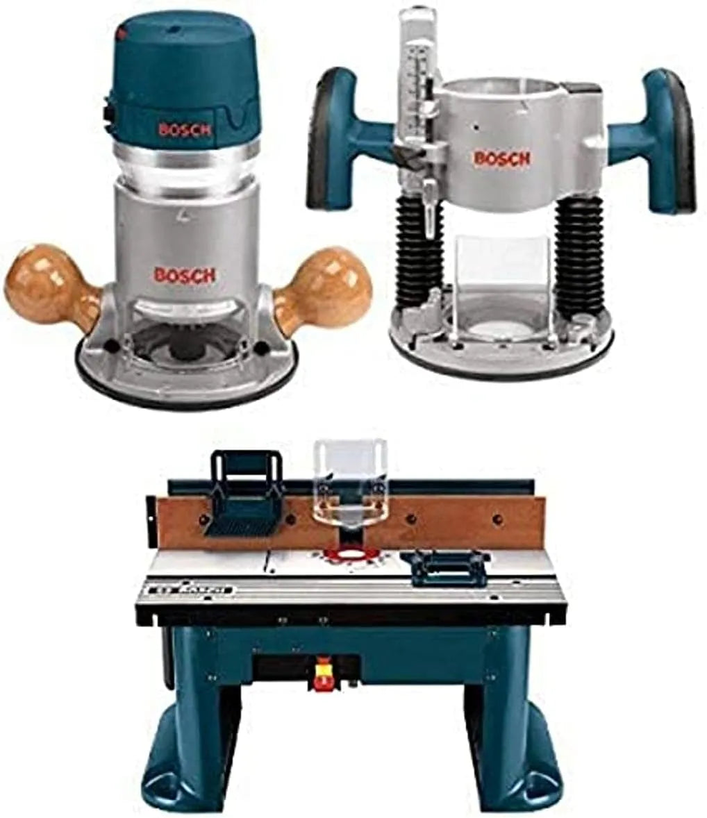 af0fd86428e73f1e6e50291c545c7faac3216464ceb09fd2c3764ff8f0c6c058 BOSCH 1617EVSPK Wood 12 Amp Router Tool Combo Kit - 2.25 Horsepower Plunge Router & Fixed Base with a Variable Speed