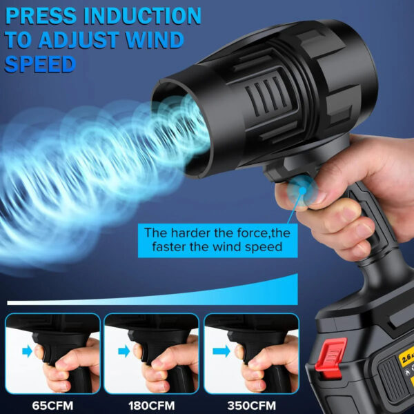 Electric Cordless Leaf Blower, Handheld Electric Leaf Blower, Mini Jet Dry Blower Fan with 2 Packs 2.6Ah Batteries and Charger, Violent Turbo Jet...