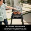 7-in-1 Grill & Smoker with Thermometer, Air Fryer, BBQ, Bake, Roast, Broil - Portable Electric Outdoor Grill, Grey