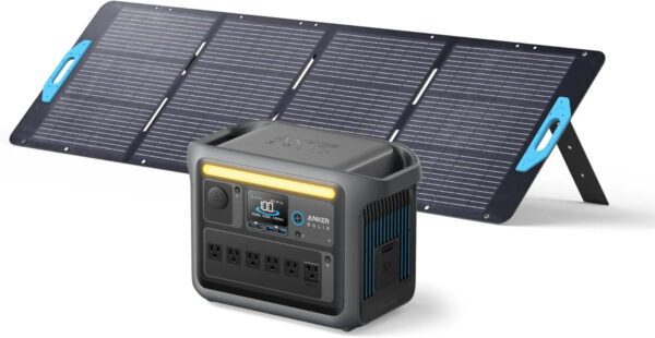 Anker SOLIX C1000 Portable Power Station with 200W Solar Panel, 1800W Solar Generator, 1056wh LFP (LiFePO4) Battery, 6 AC Outlets, Up to 2400W for...