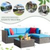 Devoko 5 Pieces Patio Furniture Sets All Weather Outdoor Sectional Patio Sofa Manual Weaving Wicker Rattan Patio Seating Sofas with Cushion and...