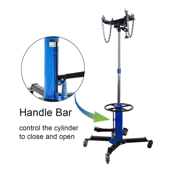 1660 Pounds Hydraulic Car Transmission Jack Vertical Lift with 360 Swivel Wheel Pedal ,Blue,33"-70"(0.75Ton)