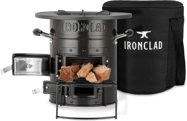 Supply Rocket Stove Camping Wood Stove for Emergency Preparedness, Survival, Off Grid Living Supplies Portable Wood Burning Stove with Canvas...